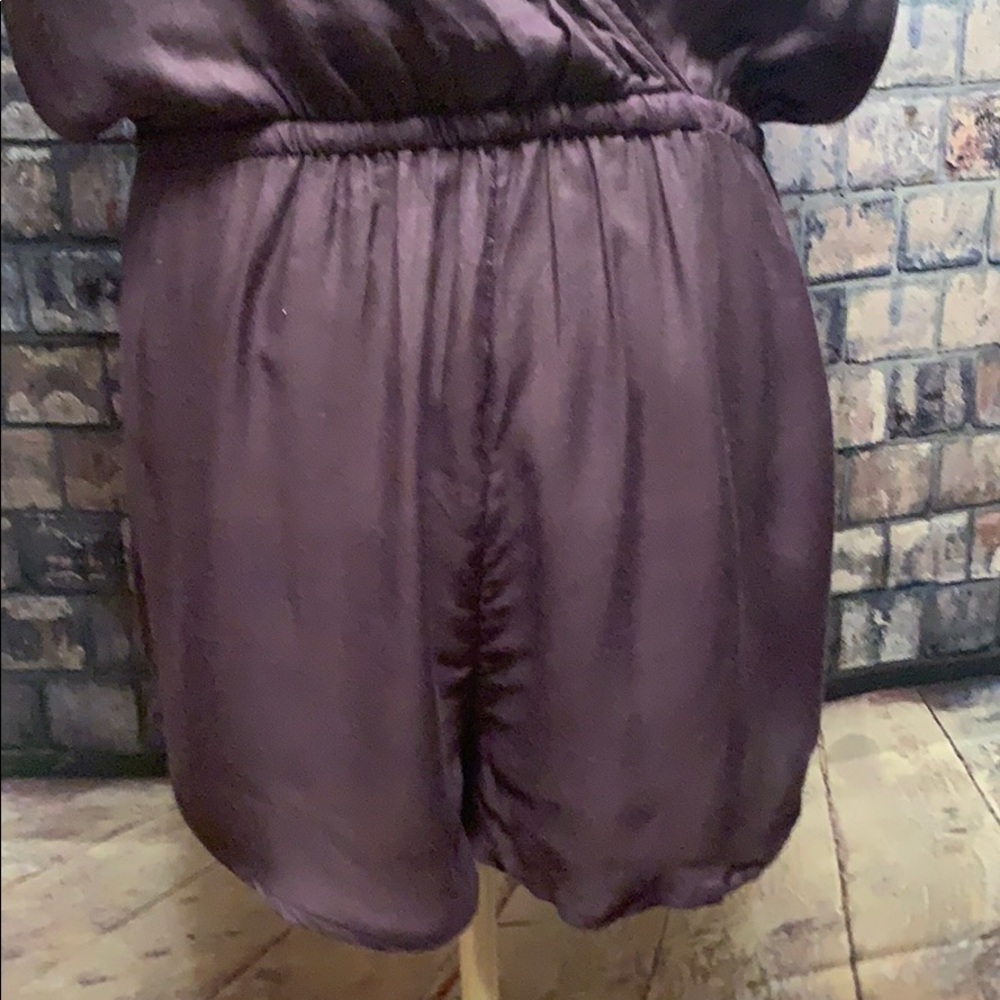 💜PURPLE ROMPER LOW V FRONT & BACK LACE TRIMMED - Picture 8 of 8